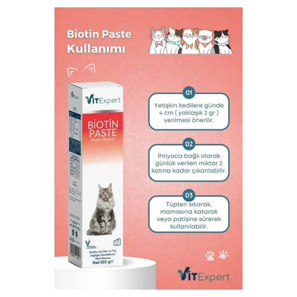 Vitexpert Biotin 100 gr Malt Kedi Macunu - Görsel 6