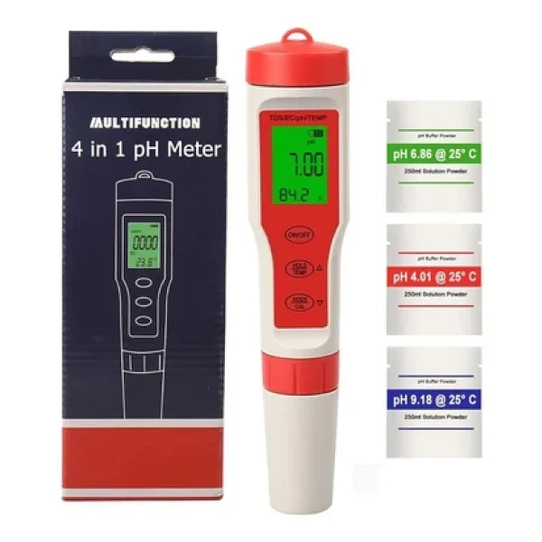 Ph Metre Tds Metre Sıcaklık Ec Ölçer 4ü 1 Arada Ölçüm Cihaz - Görsel 2