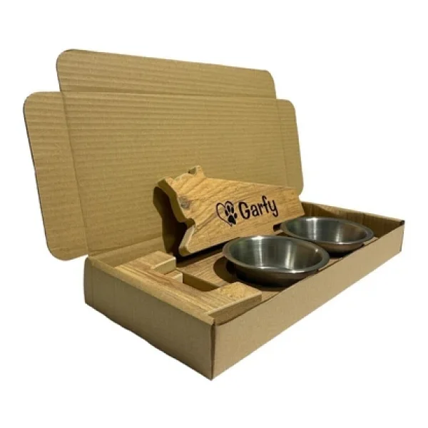RealWood Özel İsim Baskılı, Ahşap, Çelik Kaseli Kedi- Küçük Irk Köpek Mama Ve Su Kabı Stantı - Görsel 8