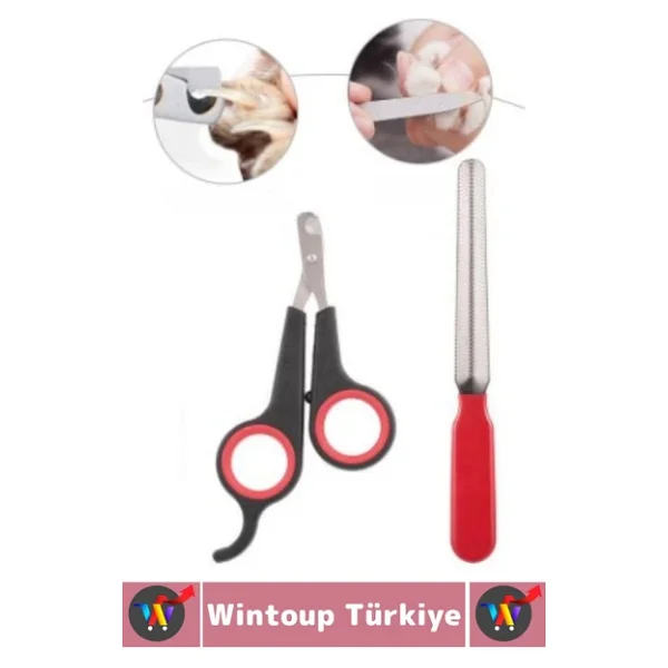Dayanıklı Pet Kedi Köpek Sağlık Tırnak Bakım Evcil Hayvan Tırnak Makası Törpü Seti - Görsel 2