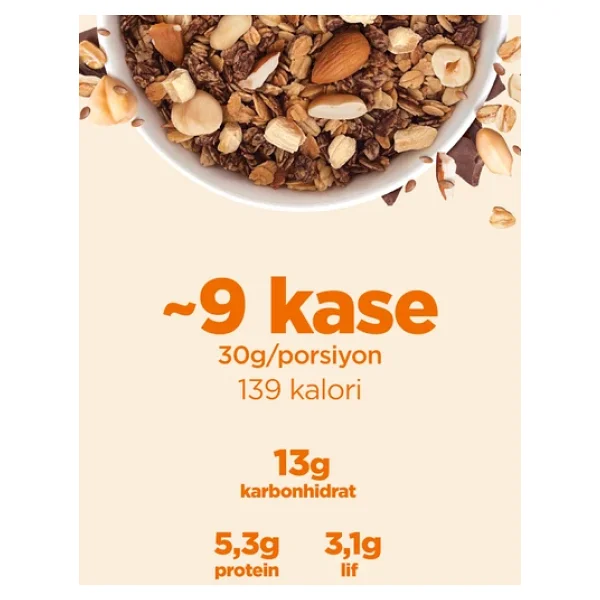 Fellas Protein Granola - Karışık Kuruyemiş & Kakao 270 G - 3'lü Paket - Görsel 5