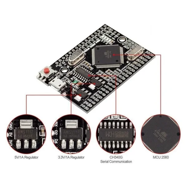 Aek-Tech Mega2560 Pro Atmega2560-16au Usb Ch340g Arduino - Görsel 6