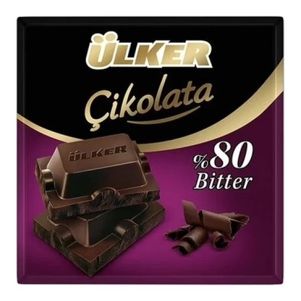 Ülker %80 Kakao Kare Bitter Çikolata 6x60 gr - Görsel 2