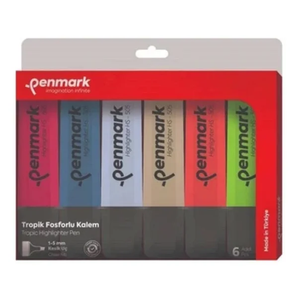 Penmark Neon 6'lı Fosforlu Kalem Seti - Görsel 7