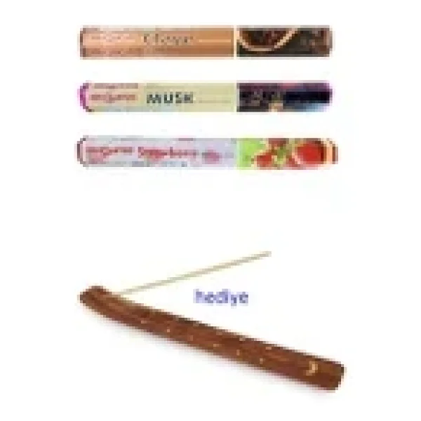 3 Paket 20 Çubuklu Tütsü Musk - Clove - Strawberry - Kayık Hediyeli - Görsel 2