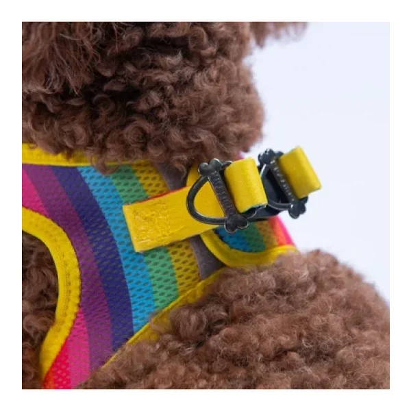 Pawstar Rainbow Air-Mesh Göğüs Tasması Kedi Köpek Göğüs Tasması Gökkuşağı Desenli Köpek Tasması - Görsel 4