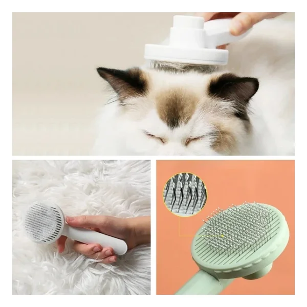 Buffer Basmalı Kedi Köpek Tüy Toparlayıcı Masaj Etkili Pet Fırçası - Görsel 4