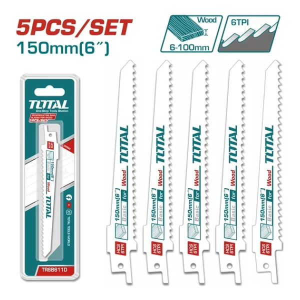 Total Panter Testere Ahşap Kesme Bıçağı 5 li Set TRSB611D - Görsel 2