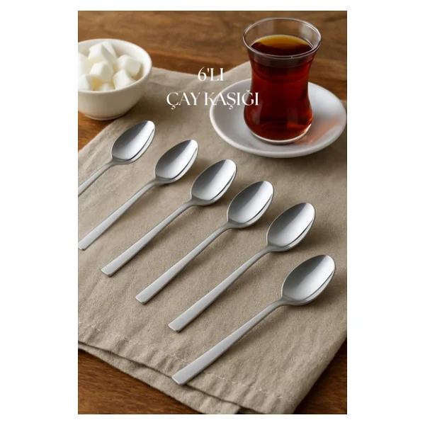 6'lı Paslanmaz Çelik Çay Kaşığı Seti - Görsel 5
