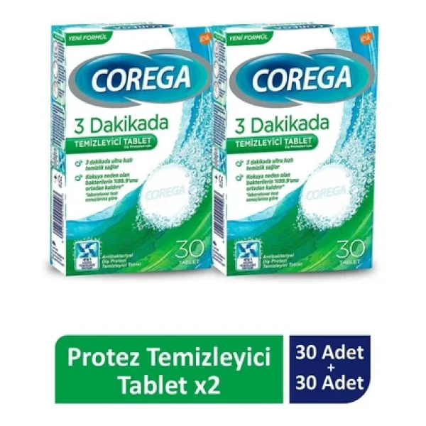 Corega Diş Protez Temizleyici 30 Tablet-2 Adet - Görsel 4