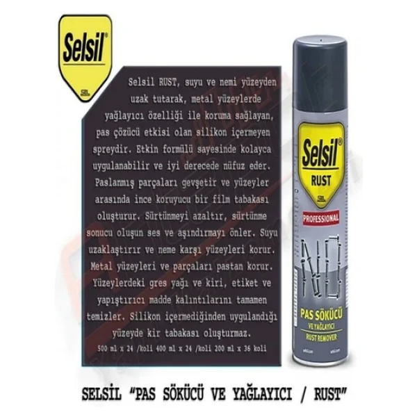 Selsil Fren Balata Temizleme Spreyi 500 ml /Pas Sökücü Ve Yağlayıcı Sprey 400 Ml - Görsel 3