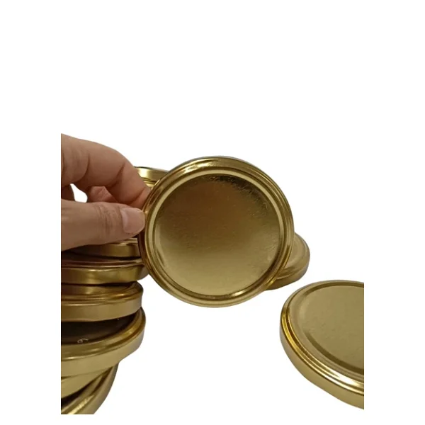 Konserve Kavanoz Kapağı 100 Adet 82Mm Altın Kapak - Görsel 5