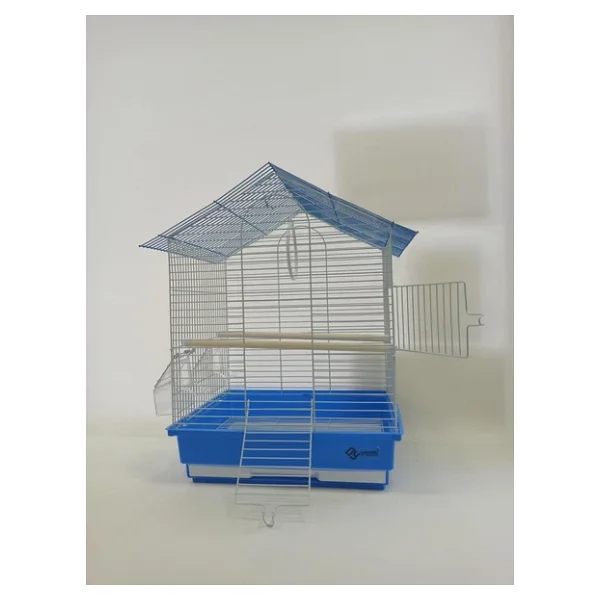 Dayang Çift Kapılı Çatılı 35x28x46 cm Mavi Muhabbet Kuşu Kafesi - Görsel 2