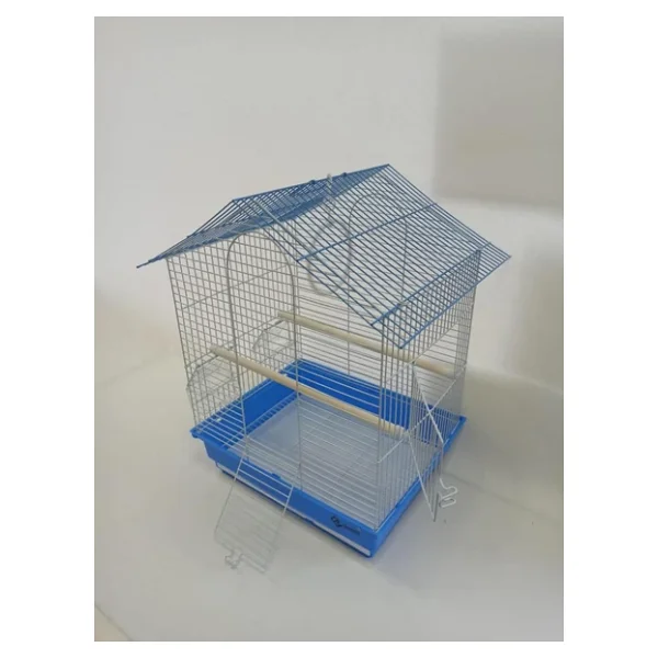 Dayang Çift Kapılı Çatılı 35x28x46 cm Mavi Muhabbet Kuşu Kafesi - Görsel 3