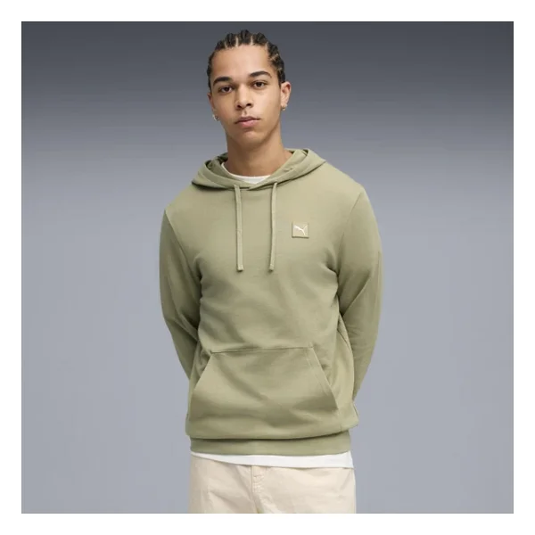 Puma Essentials Elevated 684728-82 Kapüşonlu Yeşil Erkek Sweatshirt - Görsel 3