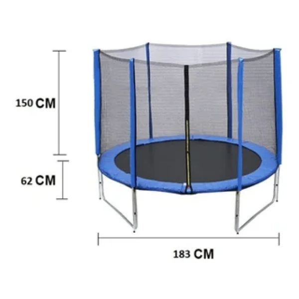 HEPİTOP 183 Cm Outdoor Bahçe Tipi Trambolin File Korumalı Büyük Boy Çatılı Trambolin 183cm - Görsel 6