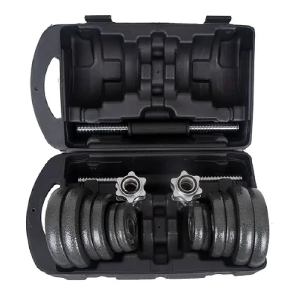 Hepitop Çantalı Döküm Plaka Dambıl Seti 20 Kg Krom Dumbbell Set - Görsel 2