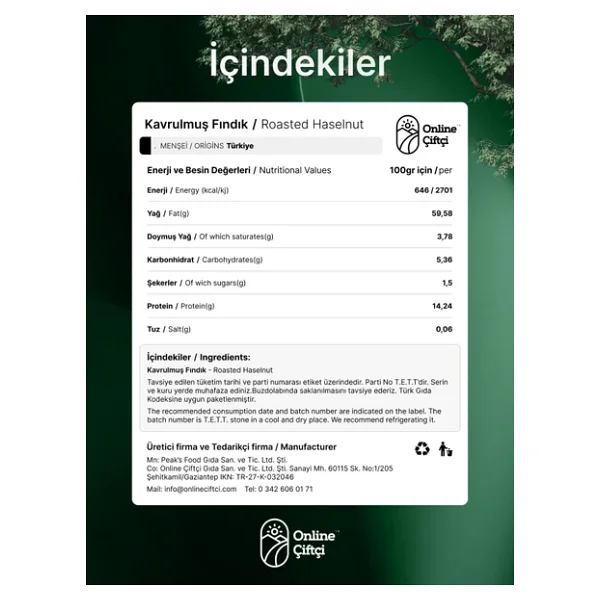 Online Çiftçi Kavrulmuş Fındık 400 gr - Görsel 4