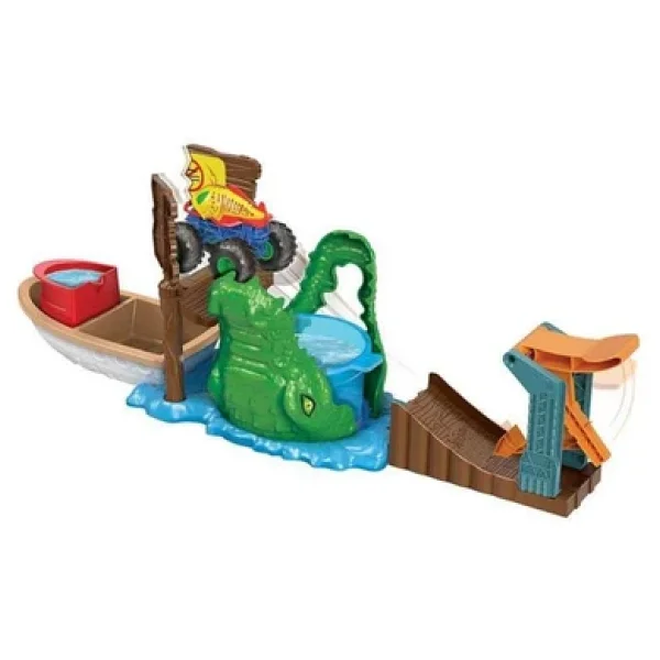 Hot Wheels Monster Trucks Renk Değiştiren Araçlar Timsahtan Kaçış Oyun Seti HGV14 - Görsel 7
