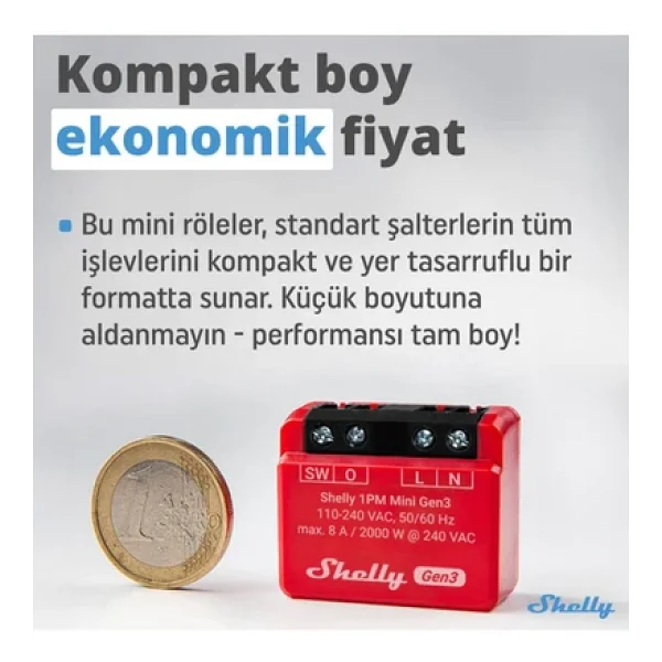 Shelly Plus 1PM Mini Gen 3 Wi-Fi Akıllı Röle - Görsel 9