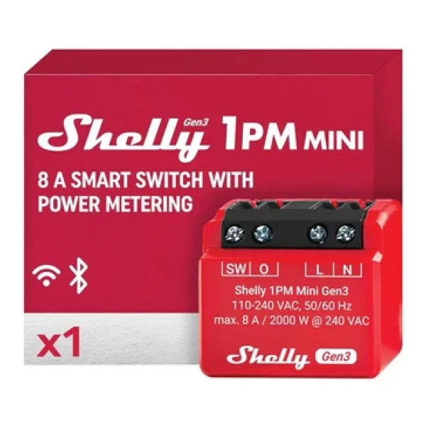 Shelly Plus 1PM Mini Gen 3 Wi-Fi Akıllı Röle - Görsel 8