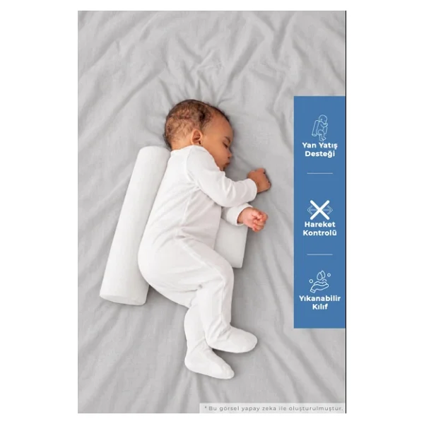 Babyjem Bebek Güvenli Uyku Yastığı Beyaz Art-014 - Görsel 9