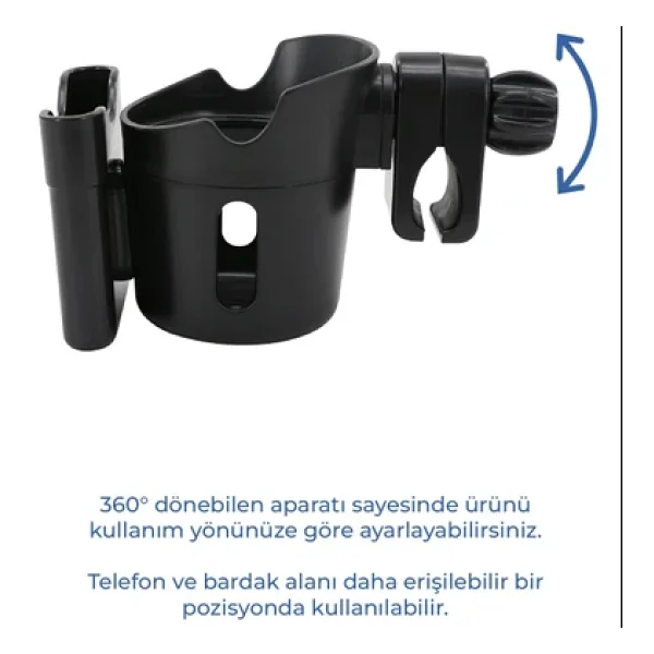 Babyjem Bebek Arabası & Motosiklet & Bisiklet & Biberon & Bardak Tutucu Telefon Tutucu - Görsel 6