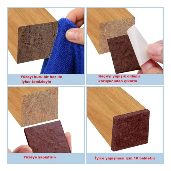 Gürçay Mobilya Altı Zemin Koruyucu Keçe 25x25mm - Görsel 3