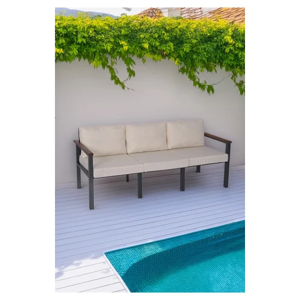 neokas Balkon Mobilyası, Metal Oturma Grubu, Balkon Seti, Kafe Koltuğu, Teras Takımı, 1 Üçlü Koltuk - Görsel 2