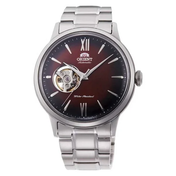 Orient Bambino Semi Skeleton RA-AG0027Y10B Bordo Erkek Kol Saati - Görsel 3