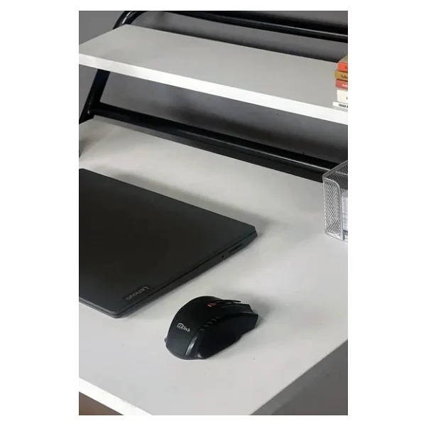 Lich Metal Ayaklı Katlanır Çalışma Masası Beyaz Raflı Laptop Sehpası Çizim ve Ders Masası - Görsel 4