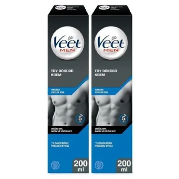 Veet Men Tüy Dökücü Krem Hassas 200 ml 2 Adet - Görsel 2