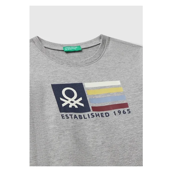 Erkek Çocuk Organik Pamuklu Önü Logo Baskılı Uzun Kollu Jarse T-shirt - Görsel 6