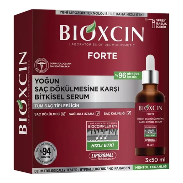 Bioxcin Forte Yoğun Saç Dökülmesine Karşı Bitkisel Serum 3x30 ml - Görsel 4
