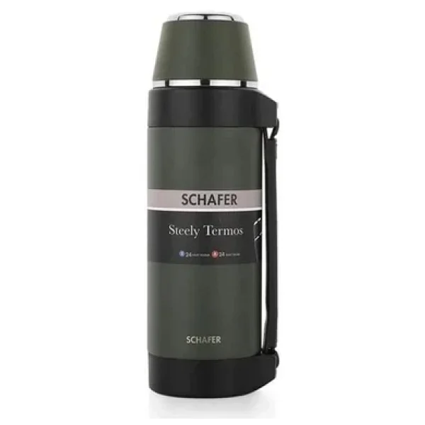 Schafer Steely Yeşil 1.5 lt Çelik Termos - Görsel 6