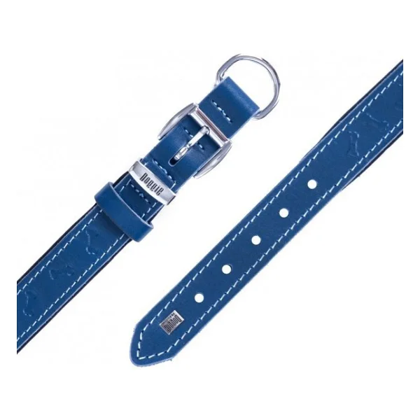Doggie Comfort Deri Kemik Desenli 2.5x37-45 cm Mavi Köpek Boyun Tasması - Görsel 4