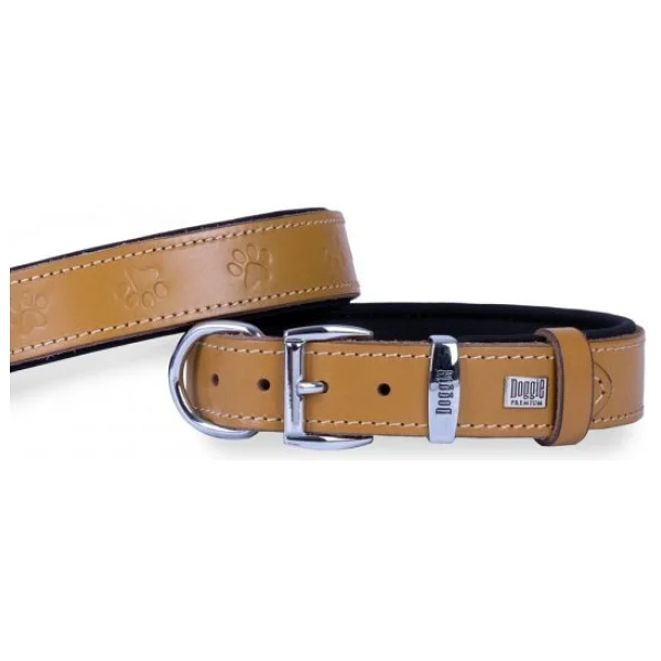 Doggie Comfort Deri Pati Desenli 2.5x37-45 cm Camel Köpek Boyun Tasması - Görsel 3