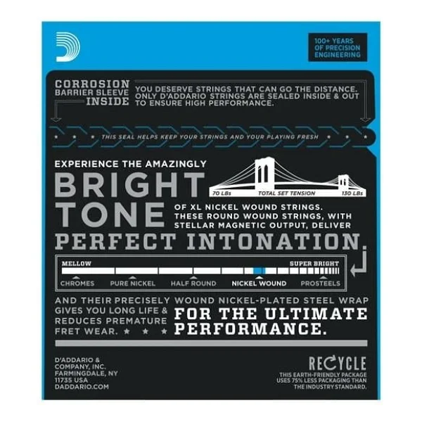 D'Addario EXL110+ Nickel Wound Regular Light Plus 10.5-48 Elektro Gitar Tel Seti - Görsel 8