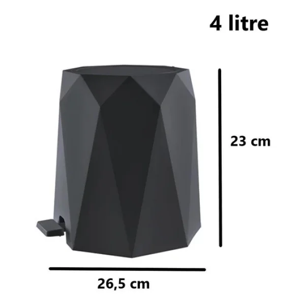 Omnipazar Elf-476 Geo Plastik Pedallı Çöp Kovası 4 Litre - Görsel 3