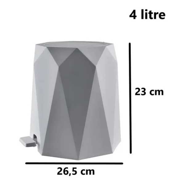 Omnipazar Elf-476 Geo Plastik Pedallı Çöp Kovası 4 Litre - Görsel 9