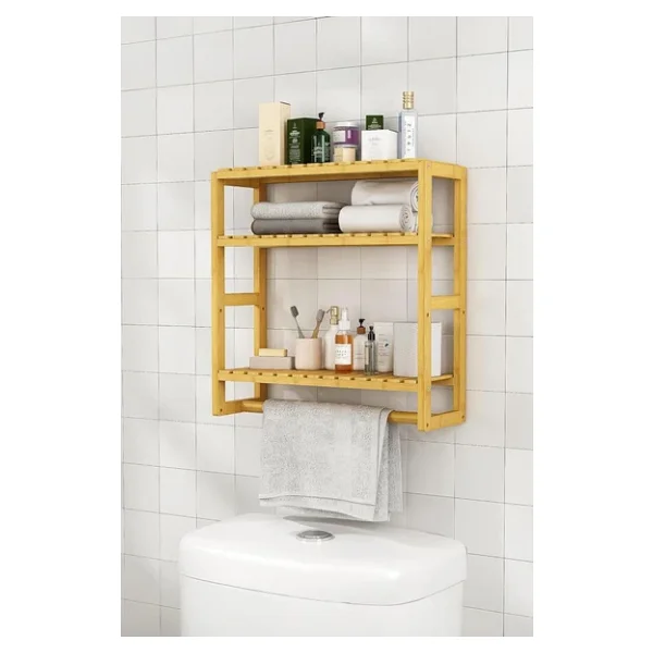 Digithome Bambu Mini 8 Form Organizer Mutfak ve Banyo Düzenleyici Askılı Duvar Rafı Havluluk DB-0028 - Görsel 2