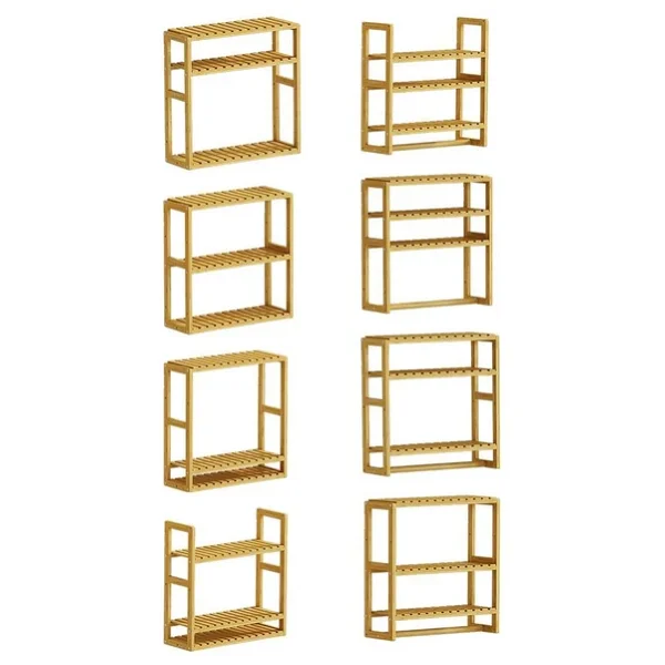 Digithome Bambu Mini 8 Form Organizer Mutfak ve Banyo Düzenleyici Askılı Duvar Rafı Havluluk DB-0028 - Görsel 6