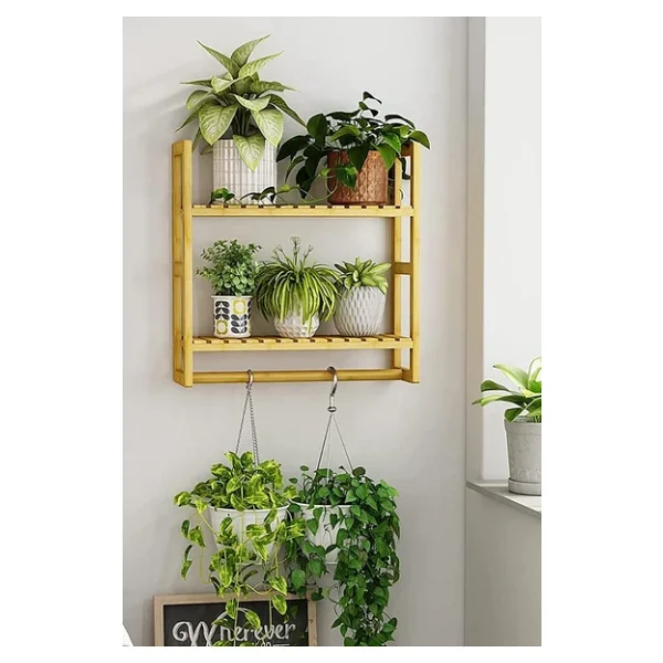 Digithome Bambu Mini 8 Form Organizer Mutfak ve Banyo Düzenleyici Askılı Duvar Rafı Havluluk DB-0028 - Görsel 4