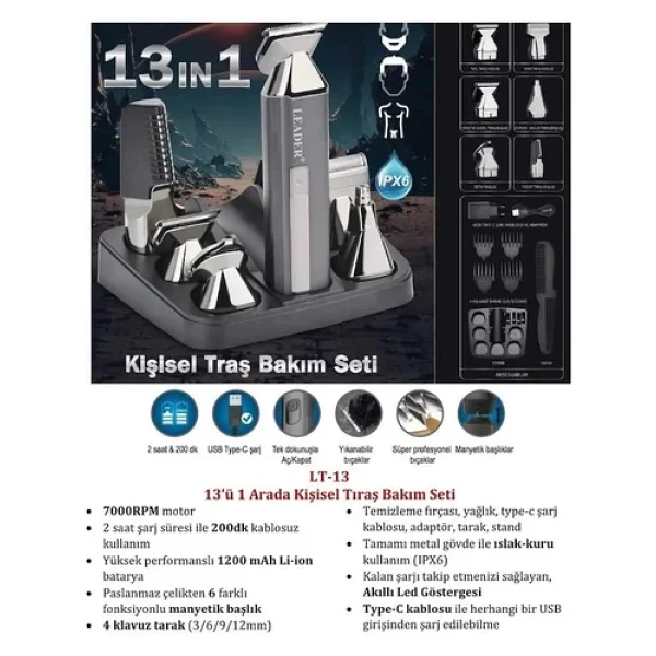 Leader LT-13 13in1 Erkek Bakım Seti - Görsel 10