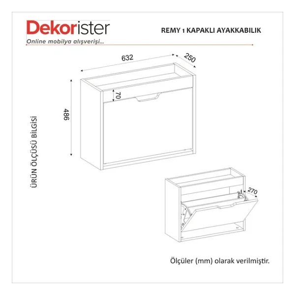 Dekorister Remy 1 Kapaklı Ayakkabılık - Görsel 9