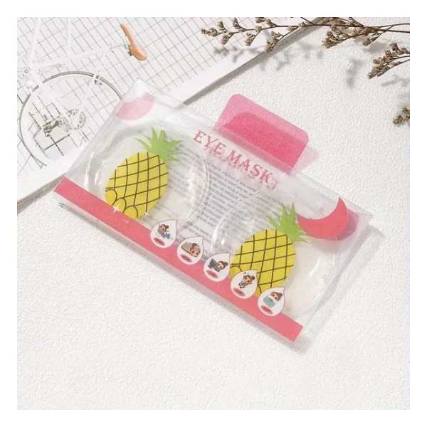 Ananas Desenli Soğuk Sıcak Jel Göz Maskesi Buz Rahatlatıcı Kozmetik Yüz Yogası 2'li Maske - Görsel 7