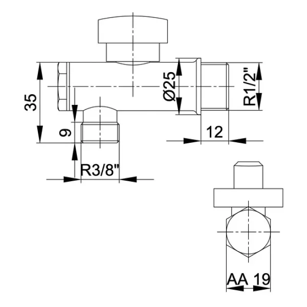 AR 102111089 Küresel Tip Filtreli Ara Musluk - Görsel 3