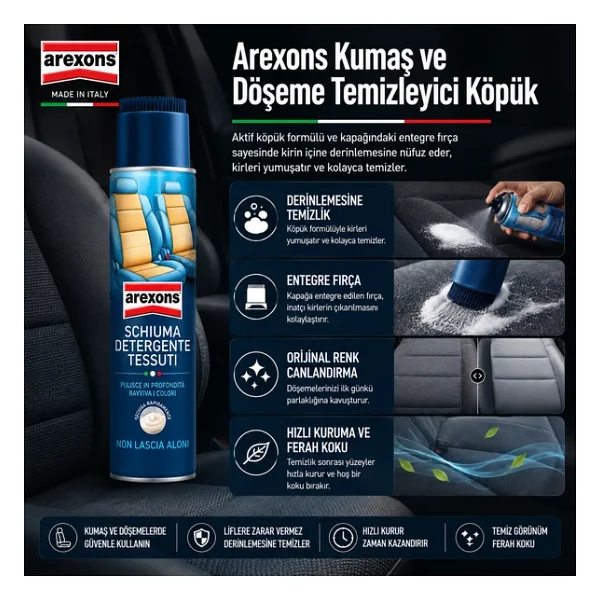 Arexons Kumaş Ve Döşeme Temizleyici Köpük 400 ml - Görsel 3