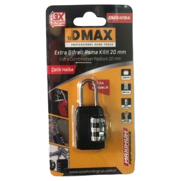 Dmax Extra Şifreli Asma Kilit 20Mm Dmx4194 - Görsel 2