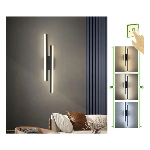 2 Adet Elektrikle Çalışır, 12 Watt , 3000 Kelvin Gün Işığı Led Aplik, İç Merkan Led Duvar Armatürü - Görsel 4